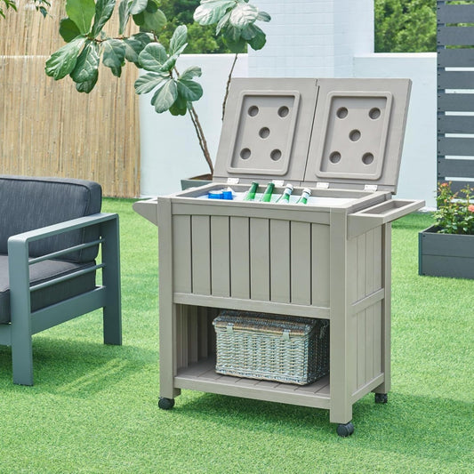 Carrelli portavivande con vano contenitore beige