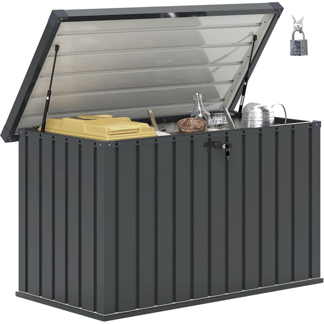Bauli e contenitori con struttura in acciaio grigio 124x66x72 cm