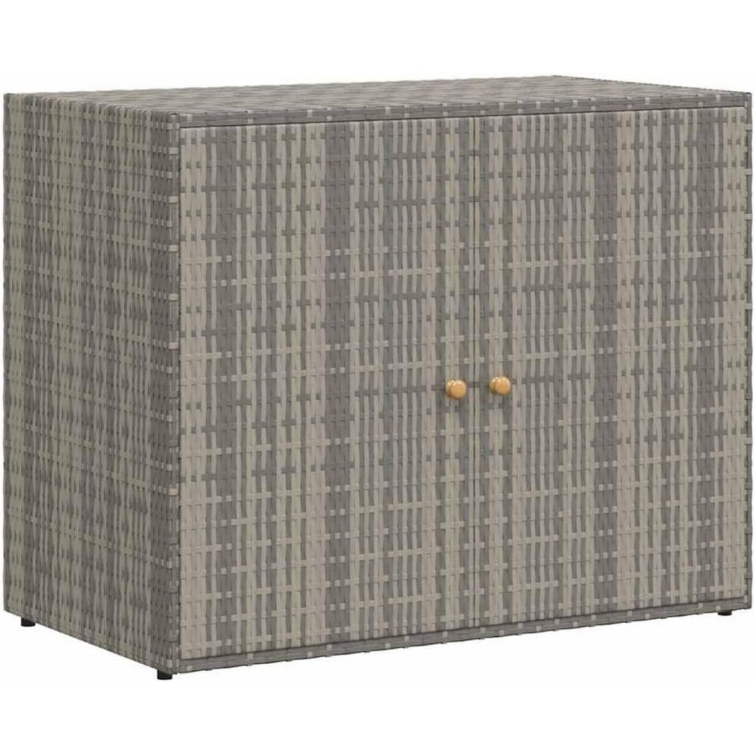 Armadio Generico Mobile Portaoggetti da Giardino Grigio 100x55,5x80cm Polyrattan,Mo in legno massello