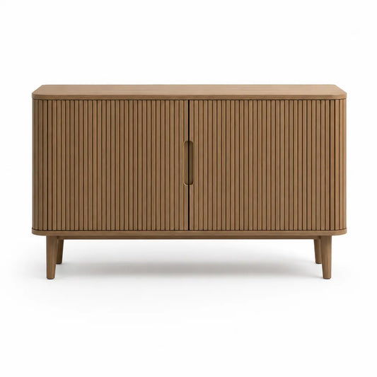 Credenza da sala da pranzo 120 x 40 x 75 cm in MDF effetto rovere con 2 ante marrone
