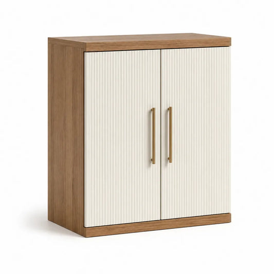 Mobile da cucina a 2 ante in MDF 80 x 40 x 90 cm bianco e noce