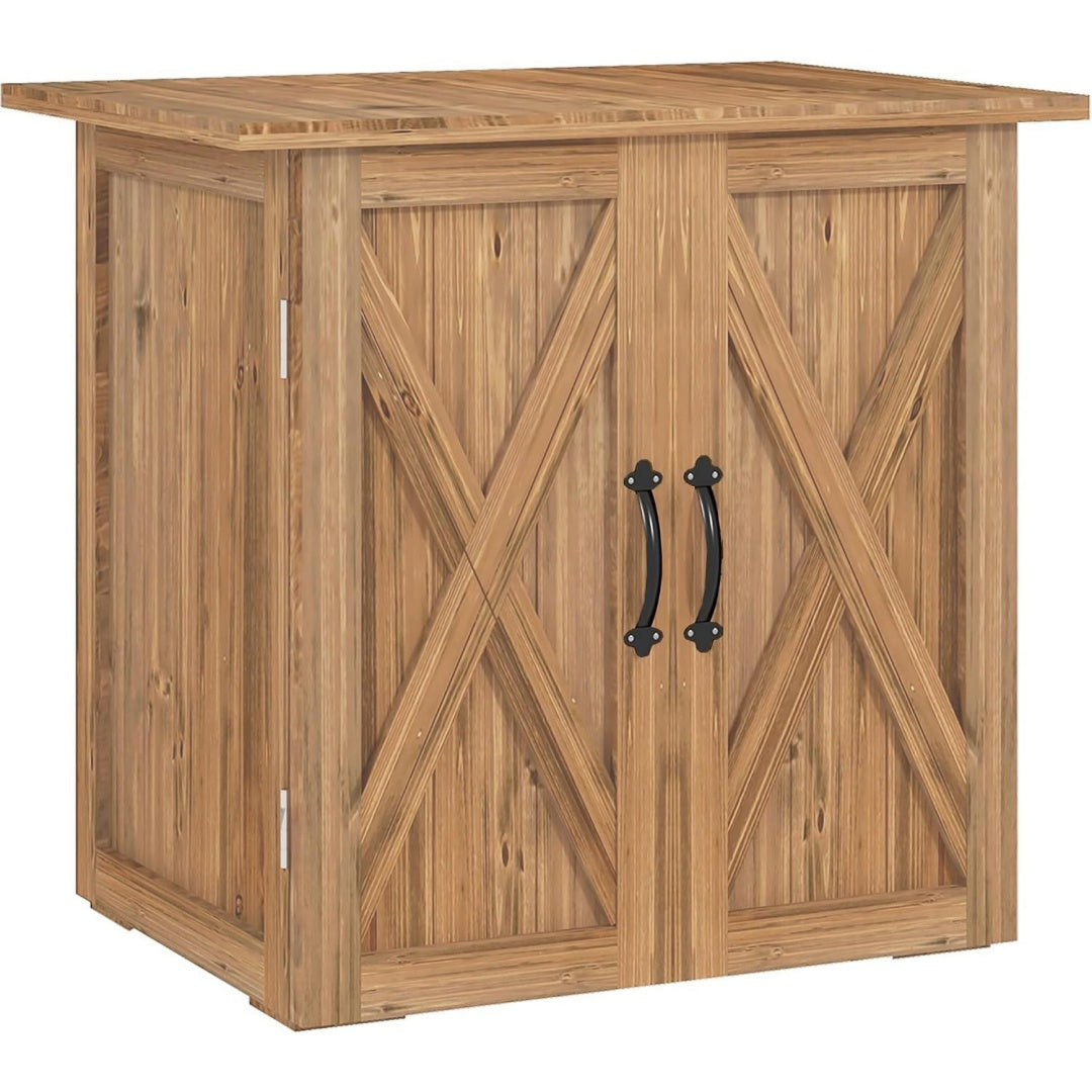 Armadio Outsunny Armadio da Esterno 2 Ante Legno di Abete 77x55x72 cm Marrone