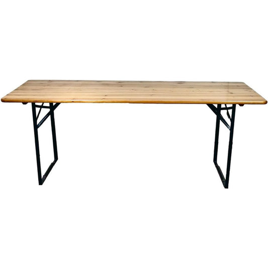 Tavolo Tavolo Birreria da Giardino 220x80x78 cm in Ferro Piano in Legno