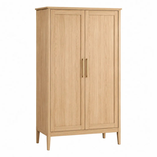 Armadio a 2 ante in rovere massello naturale 100 x 45 x 180 cm