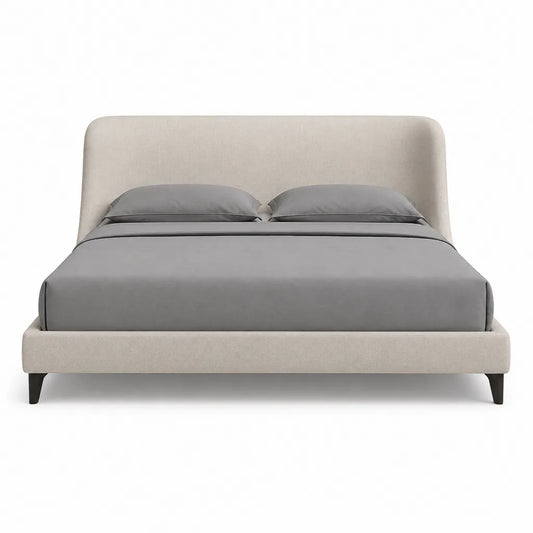 Letto contenitore matrimoniale 160 x 200 cm imbottito in poliestere rettangolare beige