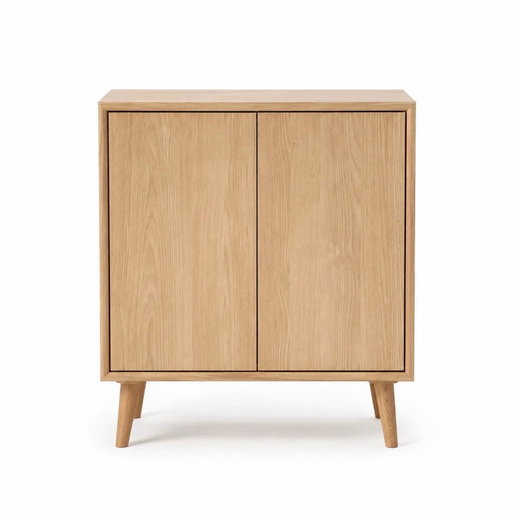 Credenza a due ante in rovere massello rettangolare naturale 100 x 40 x 120 cm
