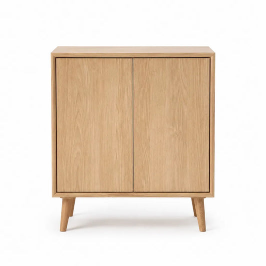 Credenza a due ante in rovere massello rettangolare naturale 100 x 40 x 120 cm
