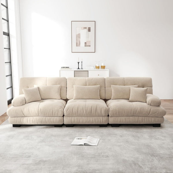 Divano letto modulare marrone