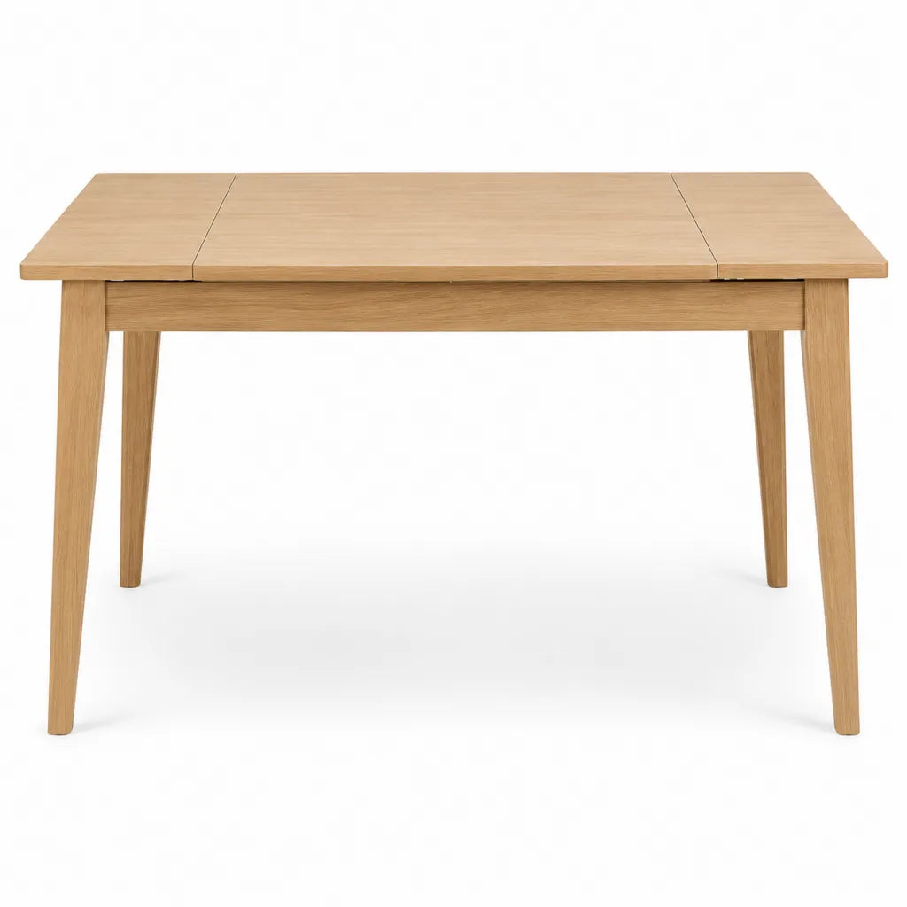 Tavolo da pranzo allungabile in rovere massello rettangolare naturale 140-180 x 80 x 75 cm