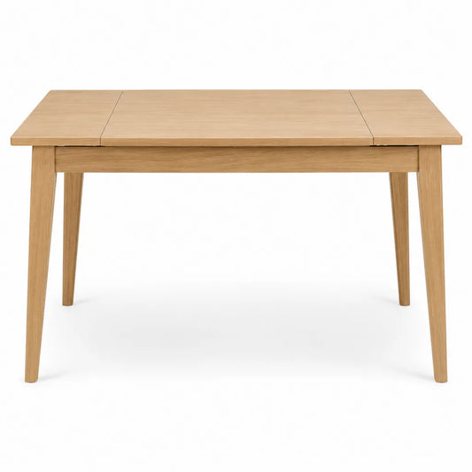 Tavolo da pranzo allungabile in rovere massello rettangolare naturale 140-180 x 80 x 75 cm